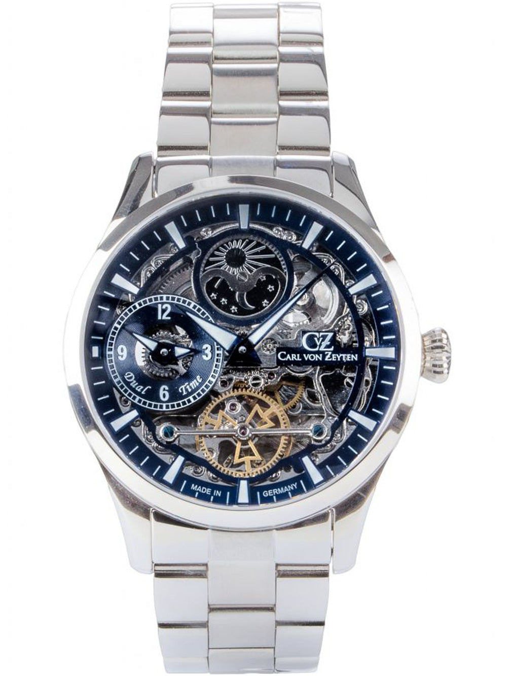Carl von Zeyten CVZ0063BLMS Freiburg Automatic vyriškas laikrodis Dual Time 44mm