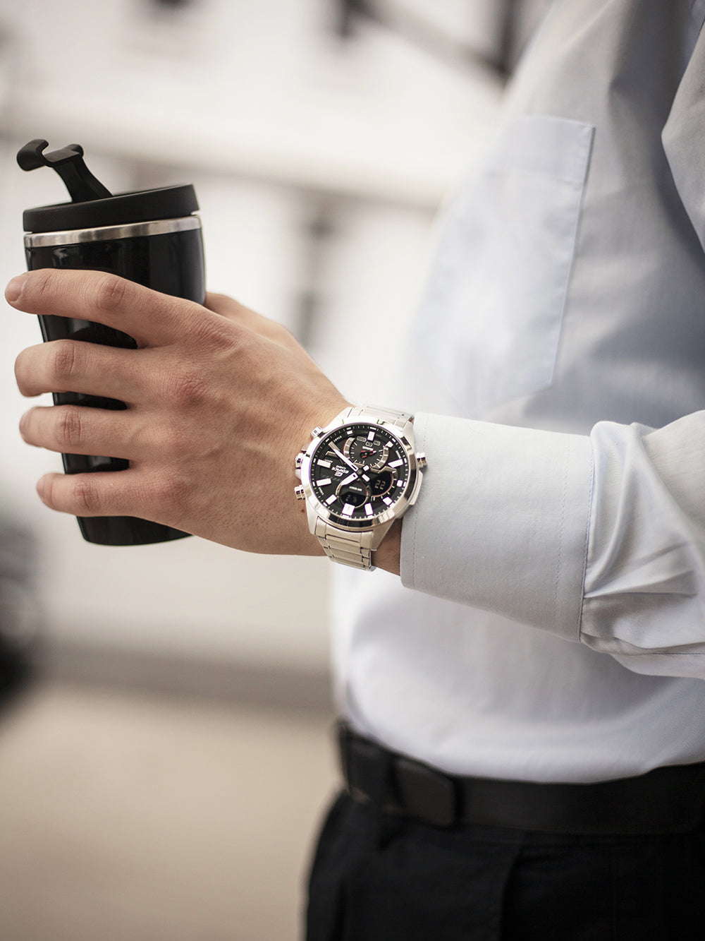 Casio ECB-30D-1AEF Edifice laikrodis 48mm 10ATM