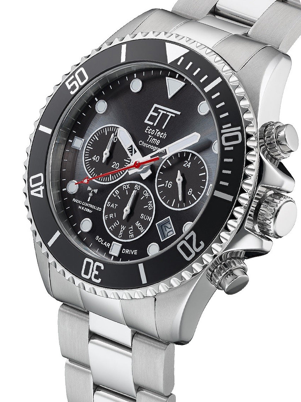 ETT EGS-11607-25M Professional Solar Radio Controlled Chronograph 44mm 20ATM