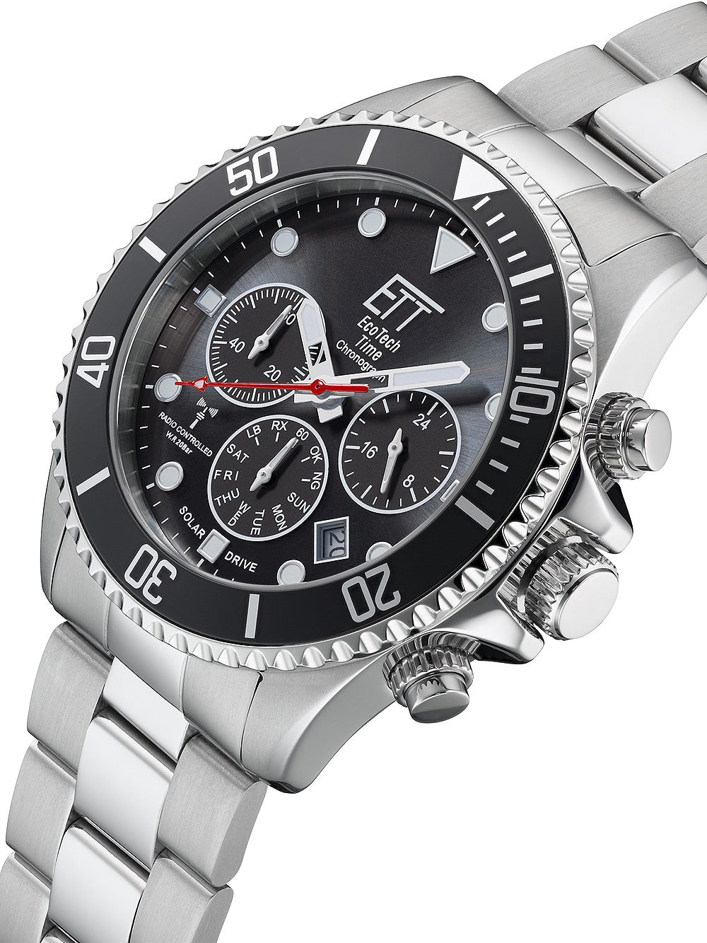 ETT EGS-11607-25M Professional Solar Radio Controlled Chronograph 44mm 20ATM