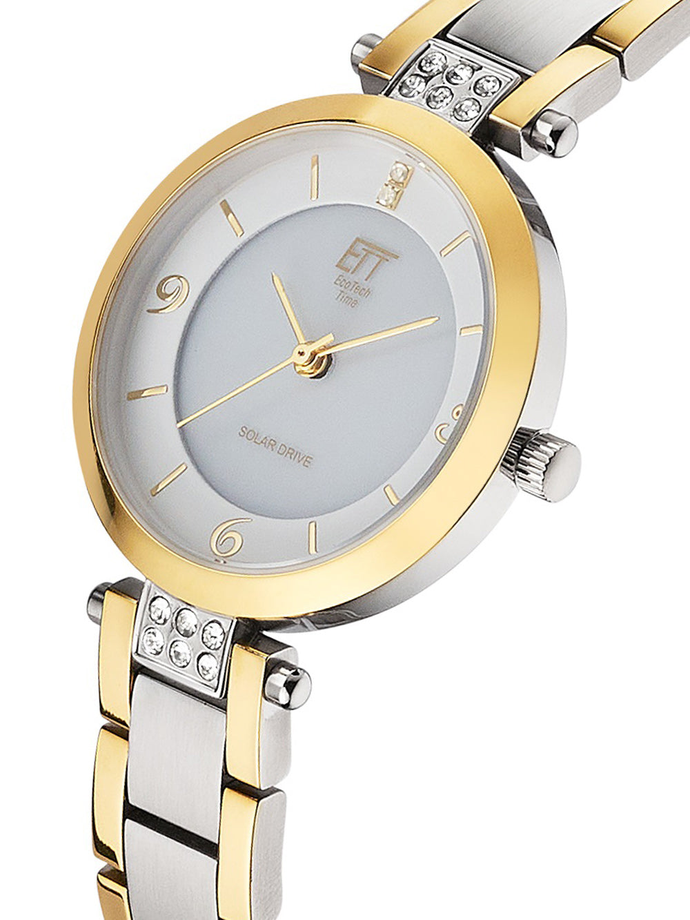 ETT ELS-12143-12M Diamond Lady Solar Drive moteriškas laikrodis 30mm 5ATM