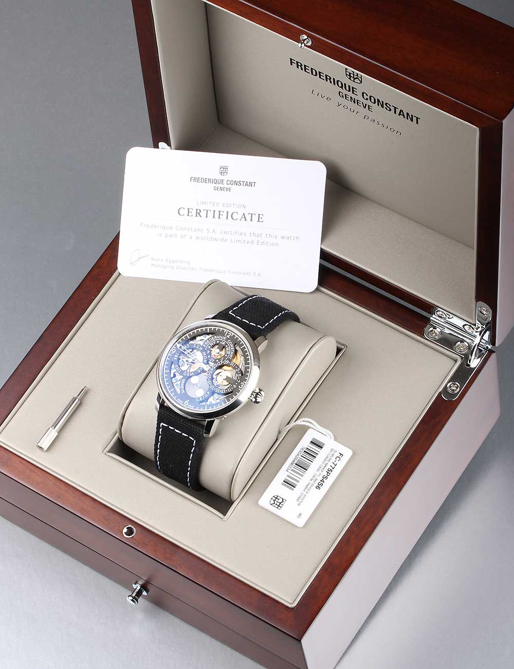 Frederique Constant FC-775PS4S6 vyriškas laikrodis Slimline Perpetual Calendar 42mm 3ATM