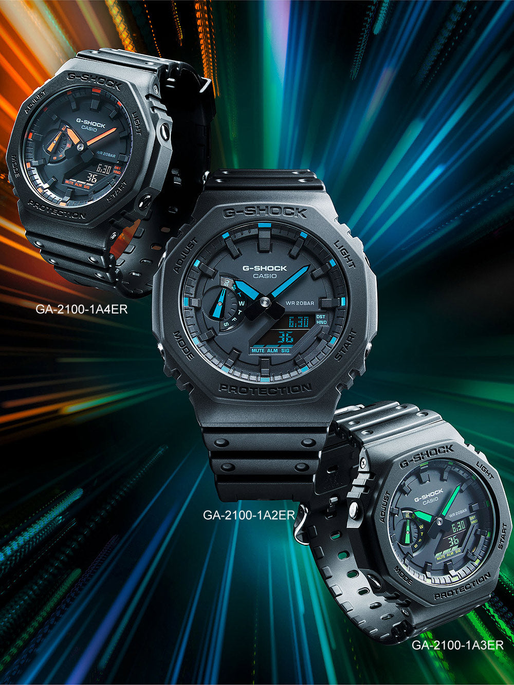 Casio GA-2100-1A3ER G-Shock vyriškas laikrodis 45mm 20ATM