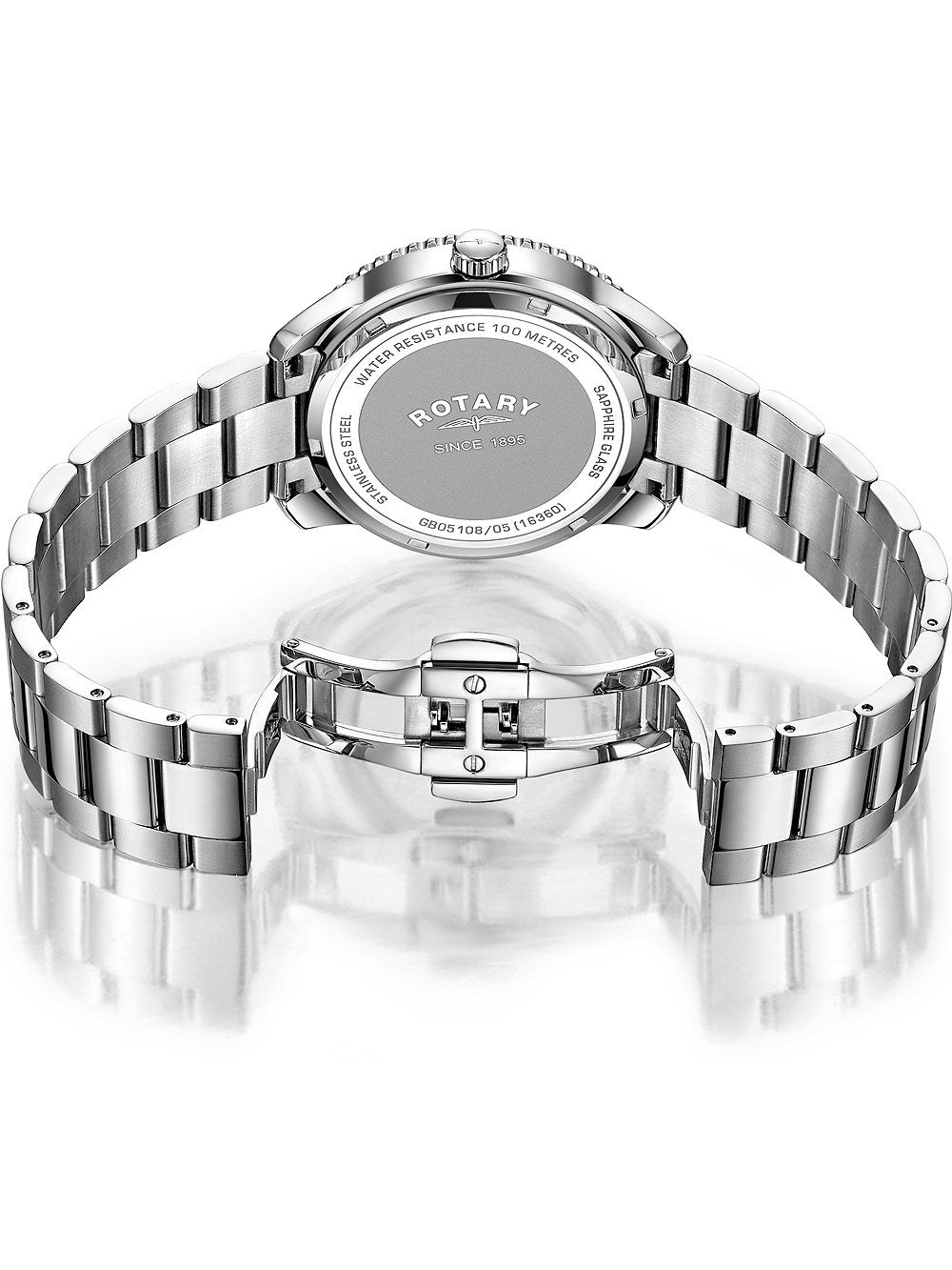 Rotary GB05108/05 Henley GMT vyriškas laikrodis 41mm 10ATM