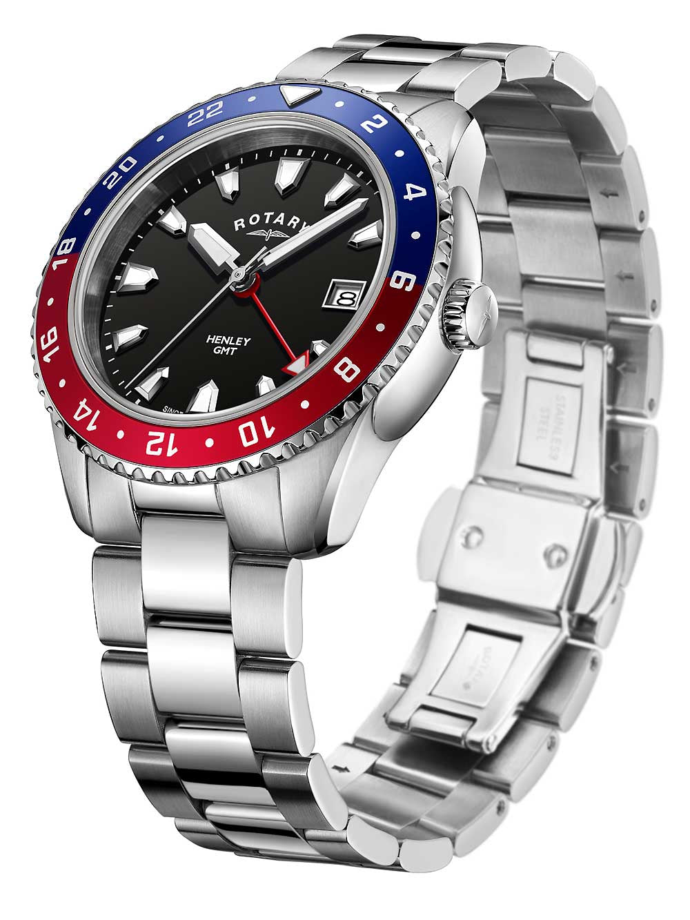 Rotary GB05108/30 Henley vyriškas laikrodis GMT 42mm 10ATM