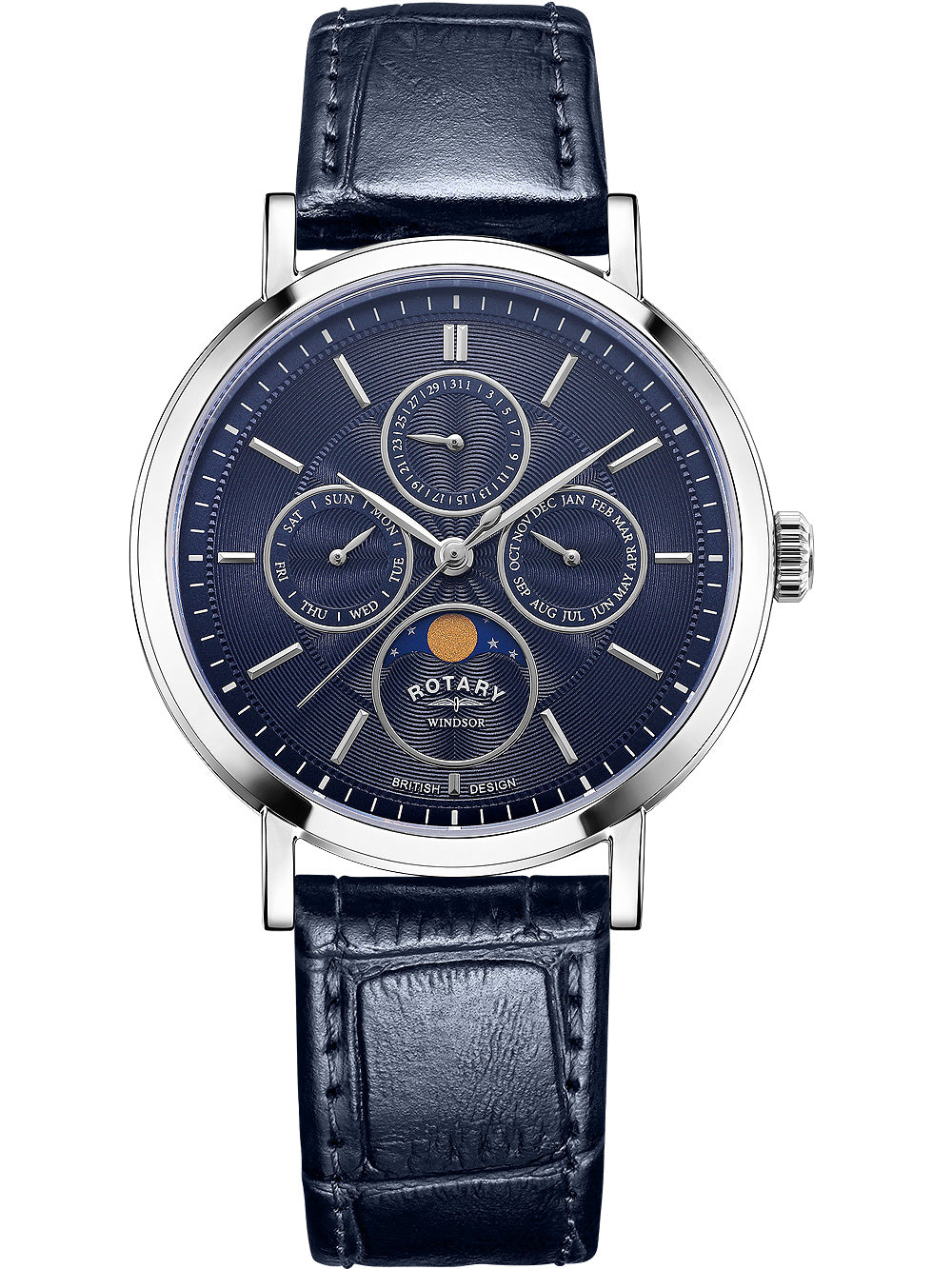 Rotary GS05425/05 Windsor Moon Phase Unisex laikrodis 38mm 5ATM