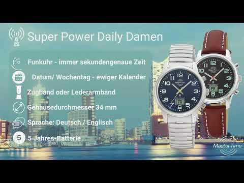 Master Time MTLA-10764-22Z radio controlled Basic Series moteriškas laikrodis 34mm 3ATM