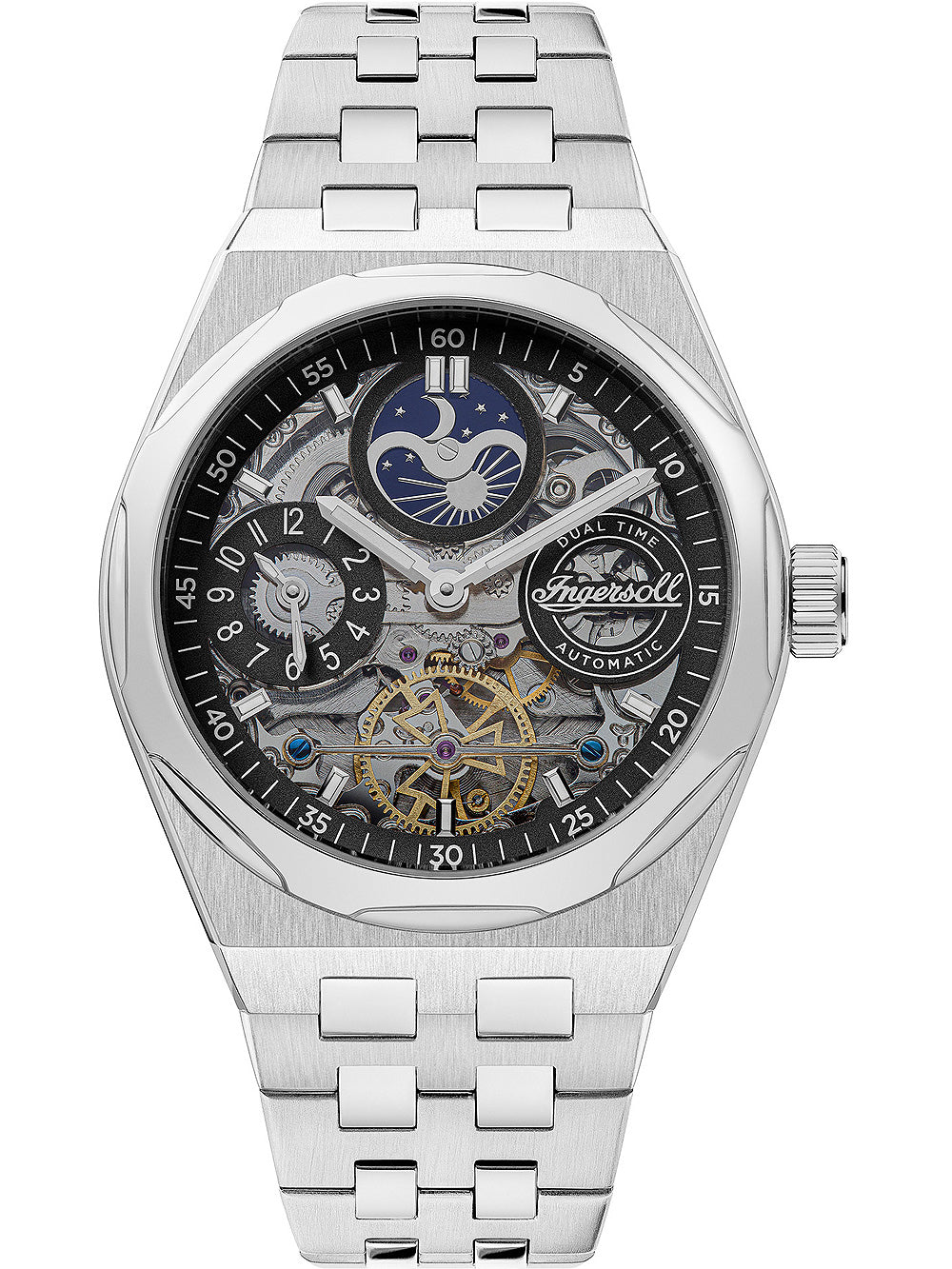 Ingersoll I12901 The Broadway Dual Time Automatic vyriškas laikrodis 43mm 5ATM