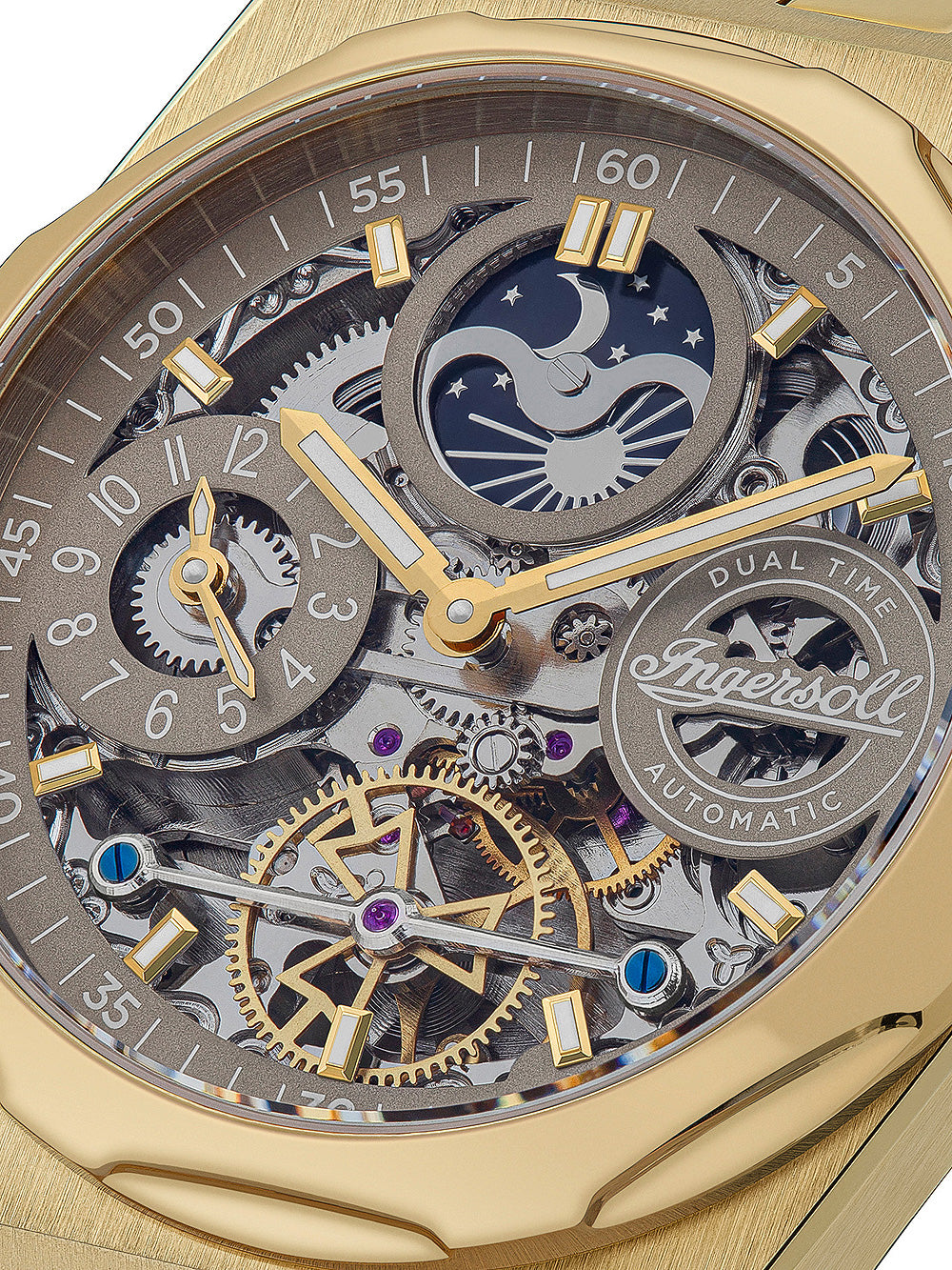 Ingersoll I12902 The Broadway Dual Time Automatic vyriškas laikrodis 43mm 5ATM