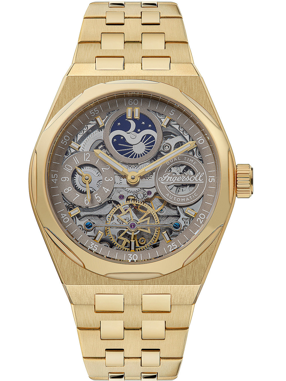 Ingersoll I12902 The Broadway Dual Time Automatic vyriškas laikrodis 43mm 5ATM