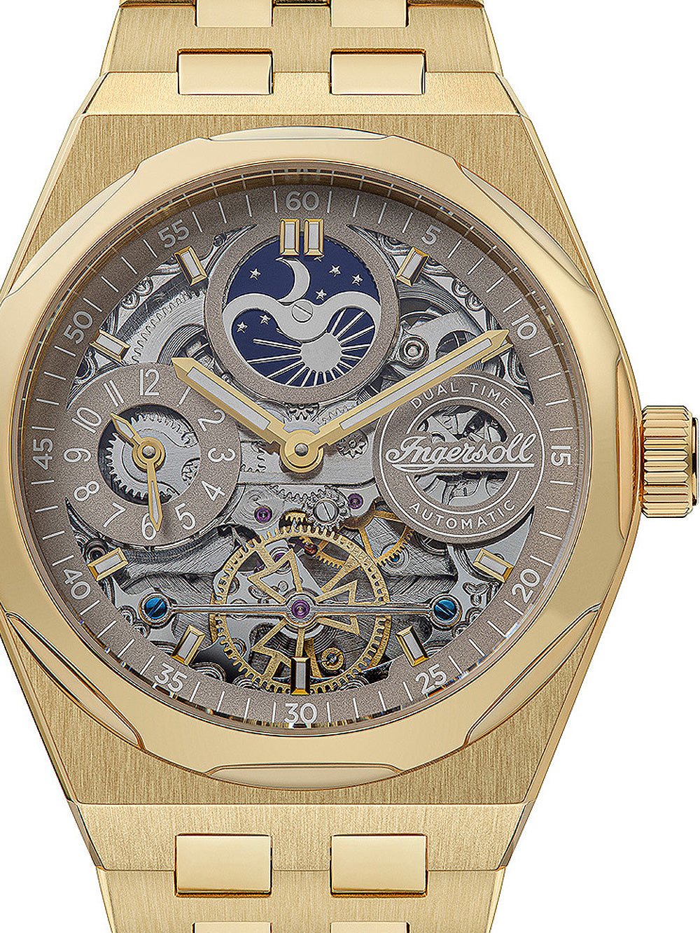 Ingersoll I12902 The Broadway Dual Time Automatic vyriškas laikrodis 43mm 5ATM