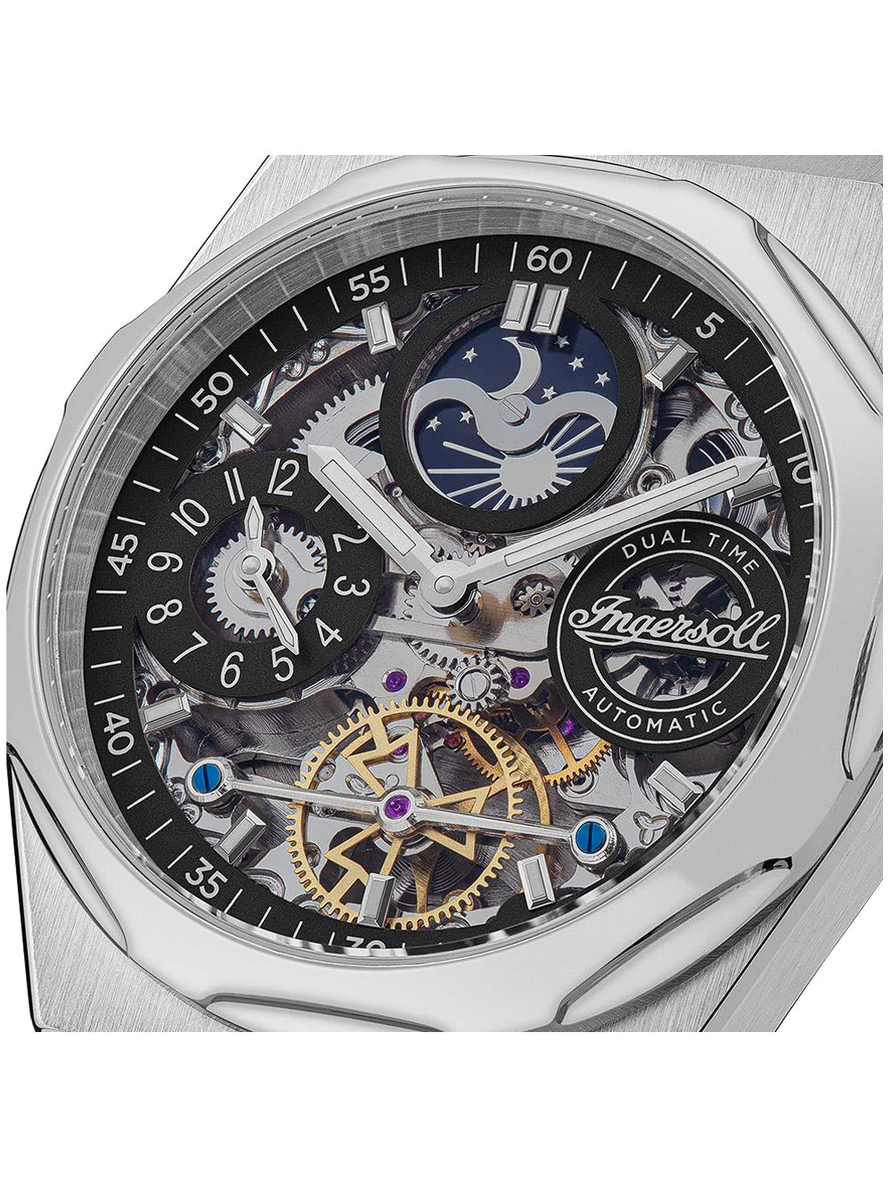 Ingersoll I12903 The Broadway Dual Time Automatic vyriškas laikrodis 43mm 5ATM