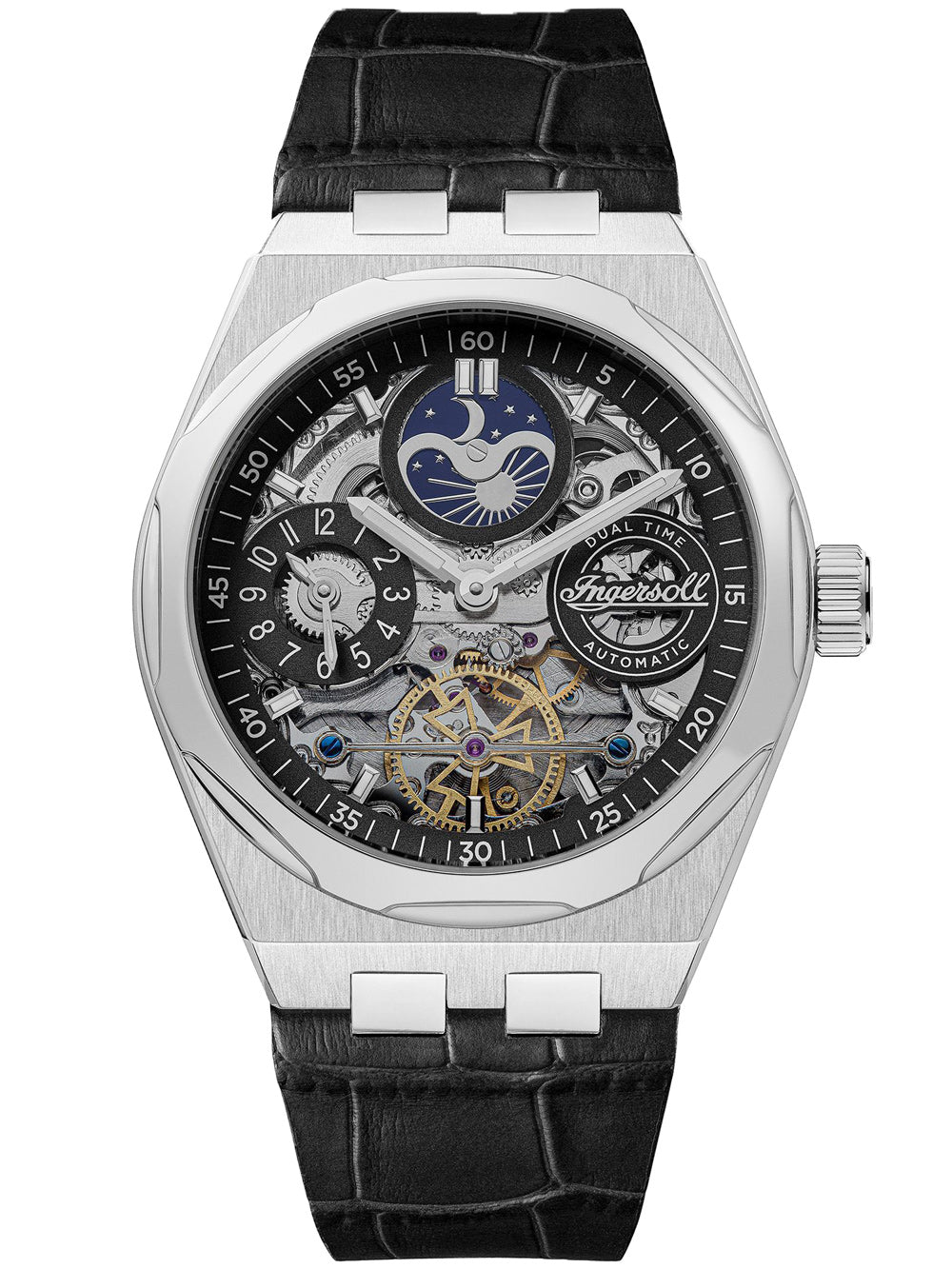 Ingersoll I12903 The Broadway Dual Time Automatic vyriškas laikrodis 43mm 5ATM