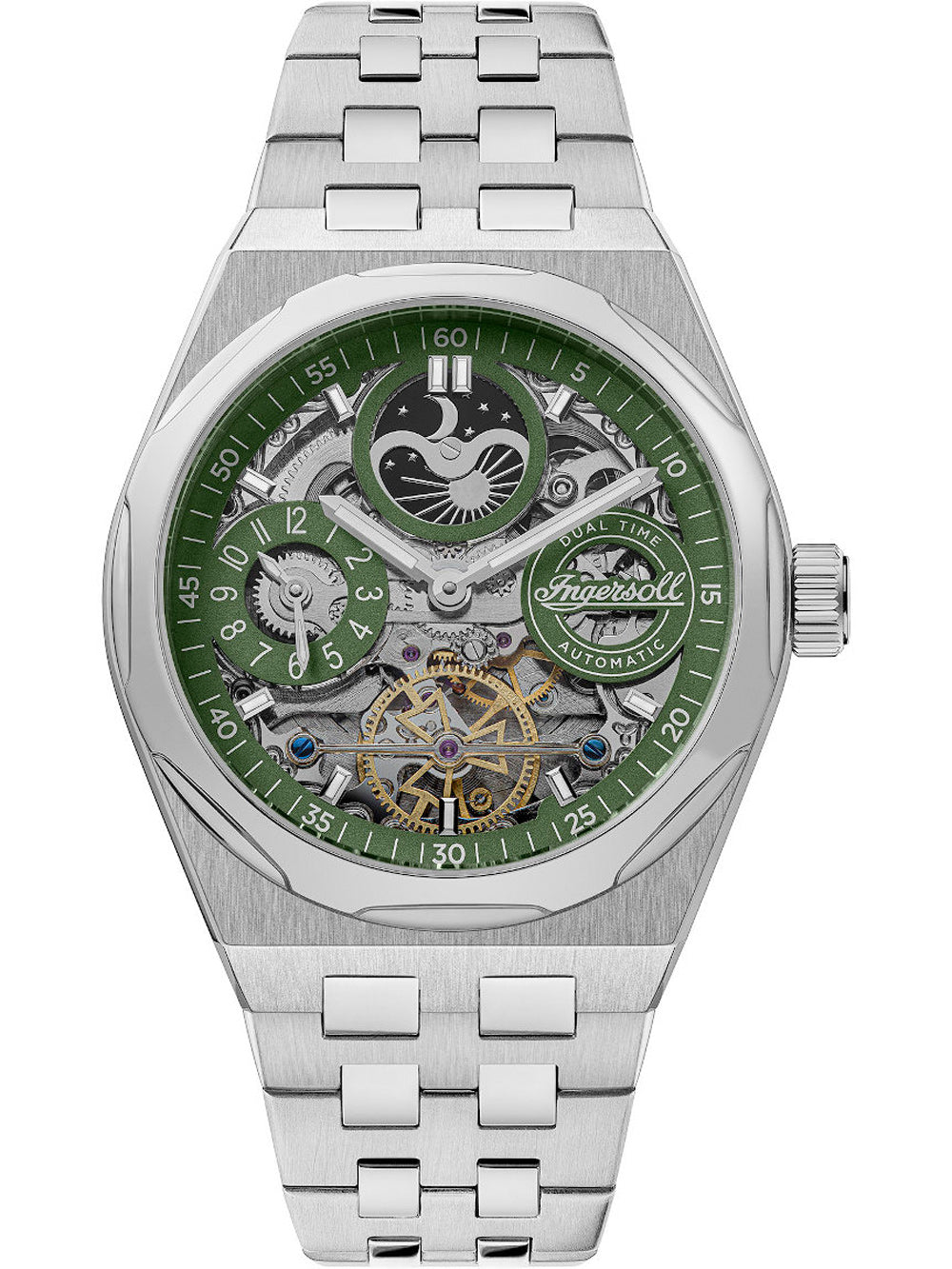 Ingersoll I12905 The Broadway Dual Time Automatic vyriškas laikrodis 43mm 5ATM