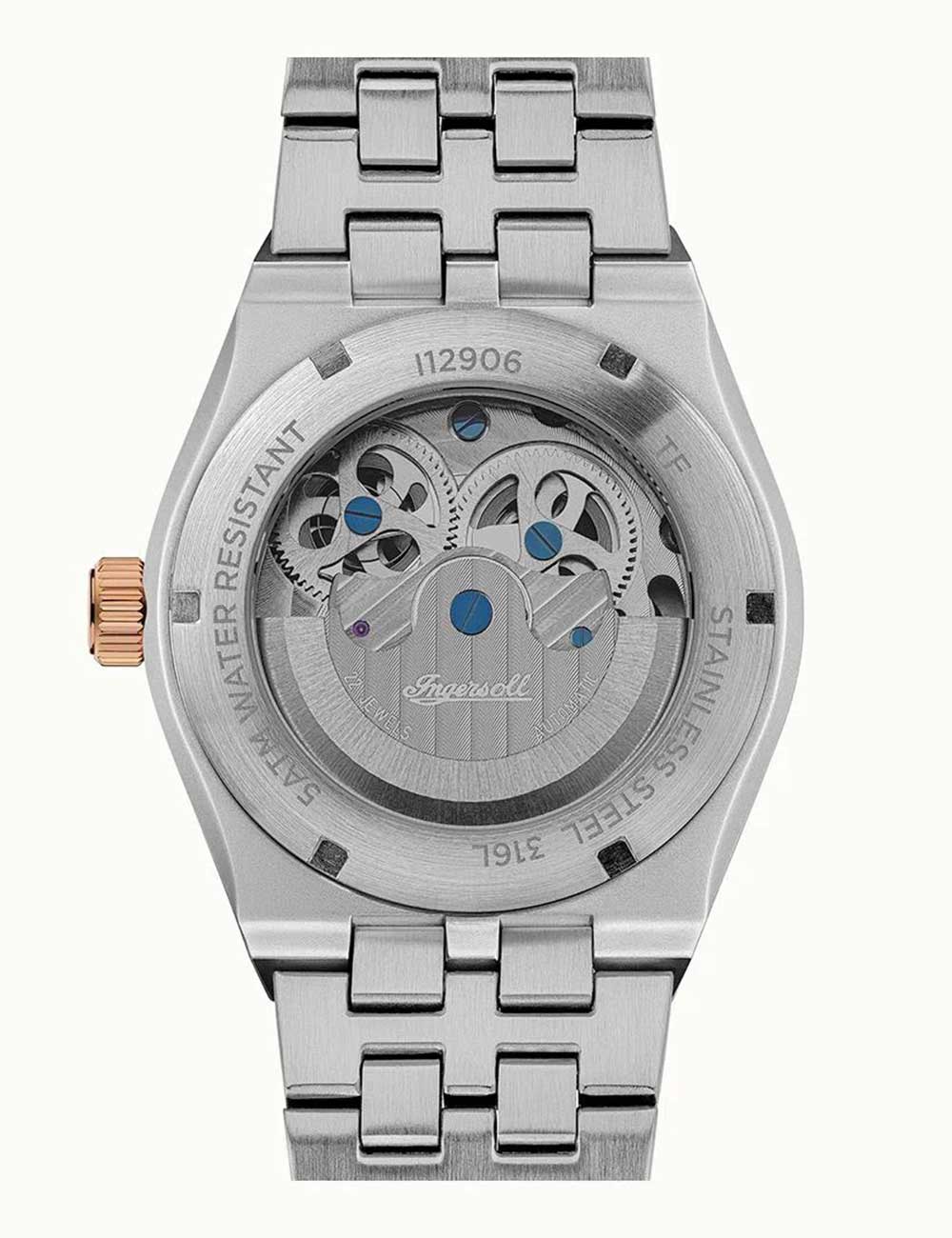 Ingersoll I12906 The Broadway Dual Time Automatic vyriškas laikrodis 43mm 5ATM