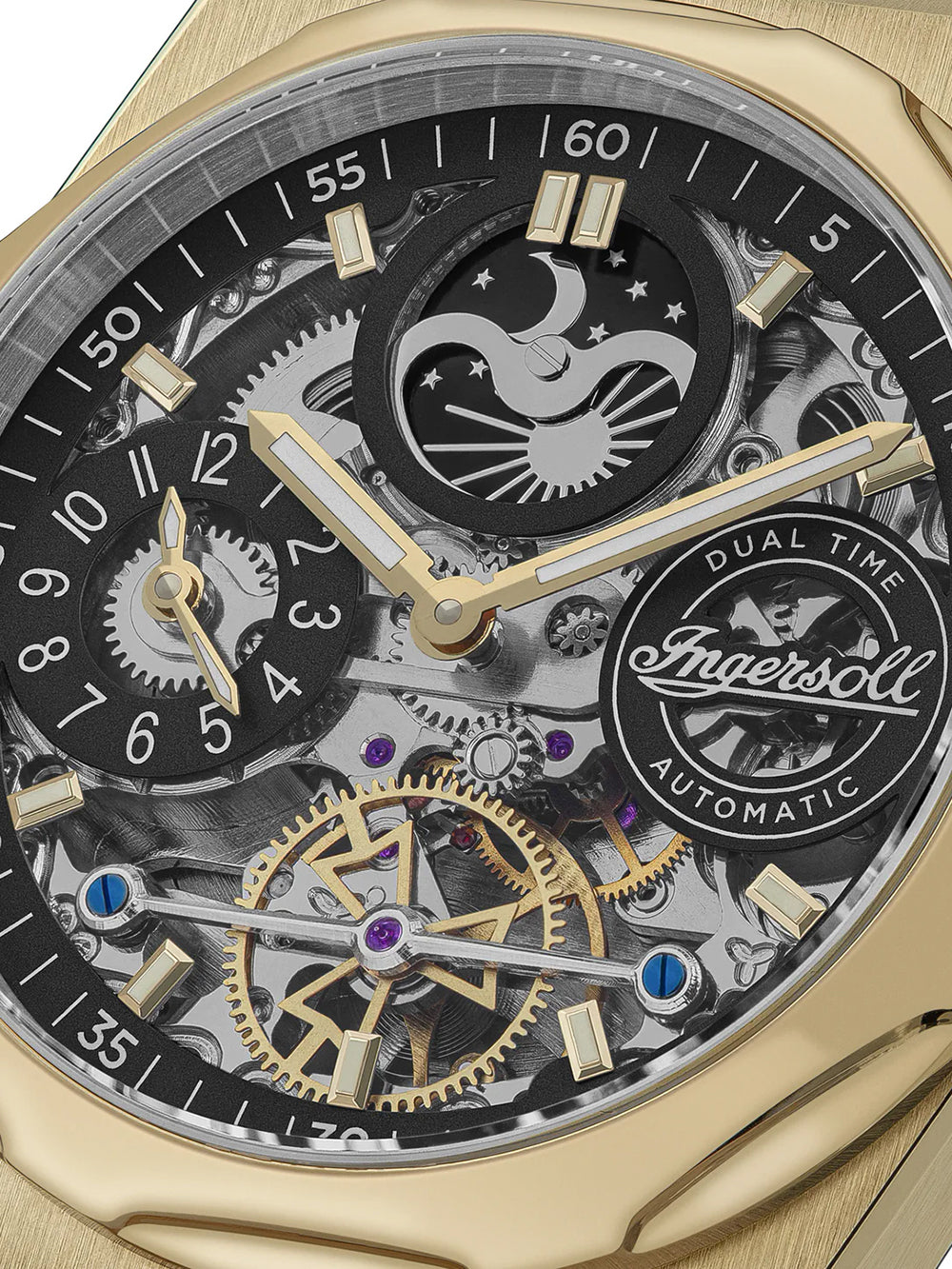 Ingersoll I12907 vyriškas laikrodis Broadway Dual Time Automatic 43mm 5ATM