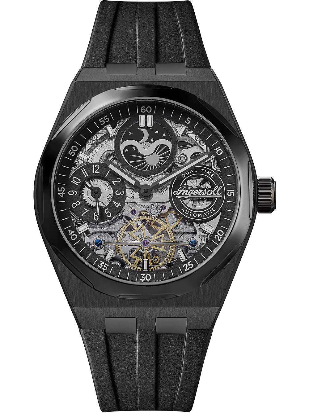 Ingersoll I12908 vyriškas laikrodis Broadway Dual Time Automatic 43mm 5ATM