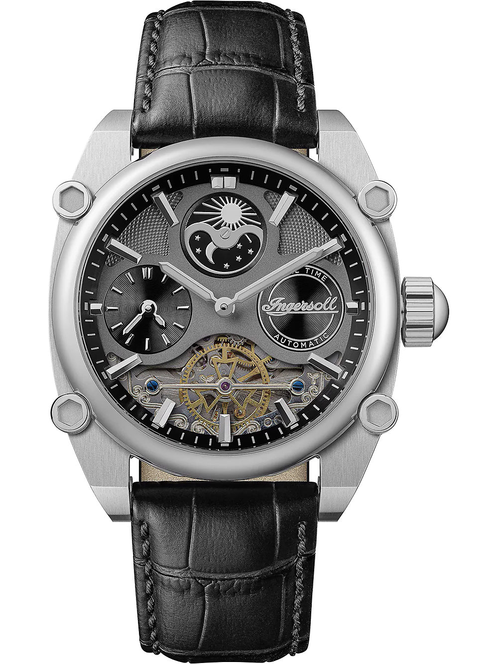 Ingersoll I15402 vyriškas laikrodis Varsity Dual Time Automatic 45mm 5ATM