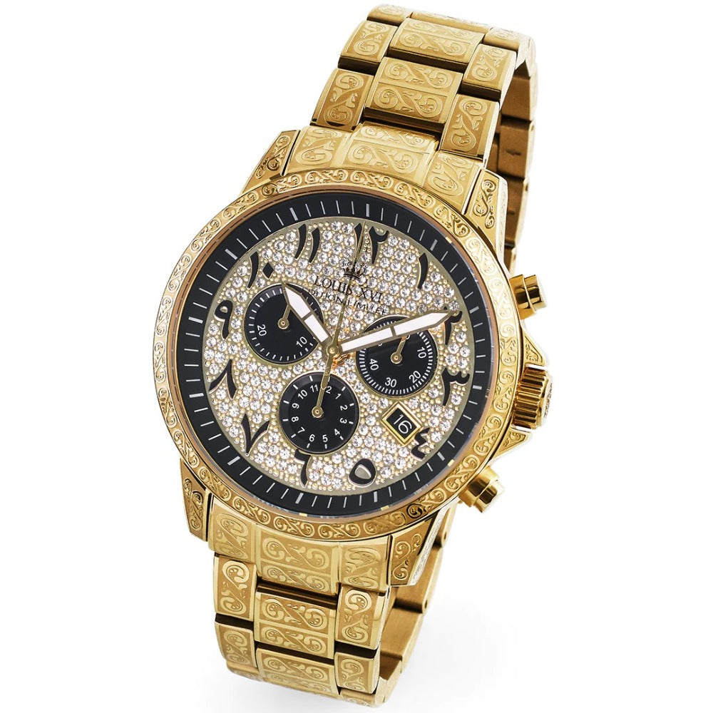 Louis XVI LXVI1096 Palais Royale Arabic Chronograph vyriškas laikrodis 43mm 10ATM