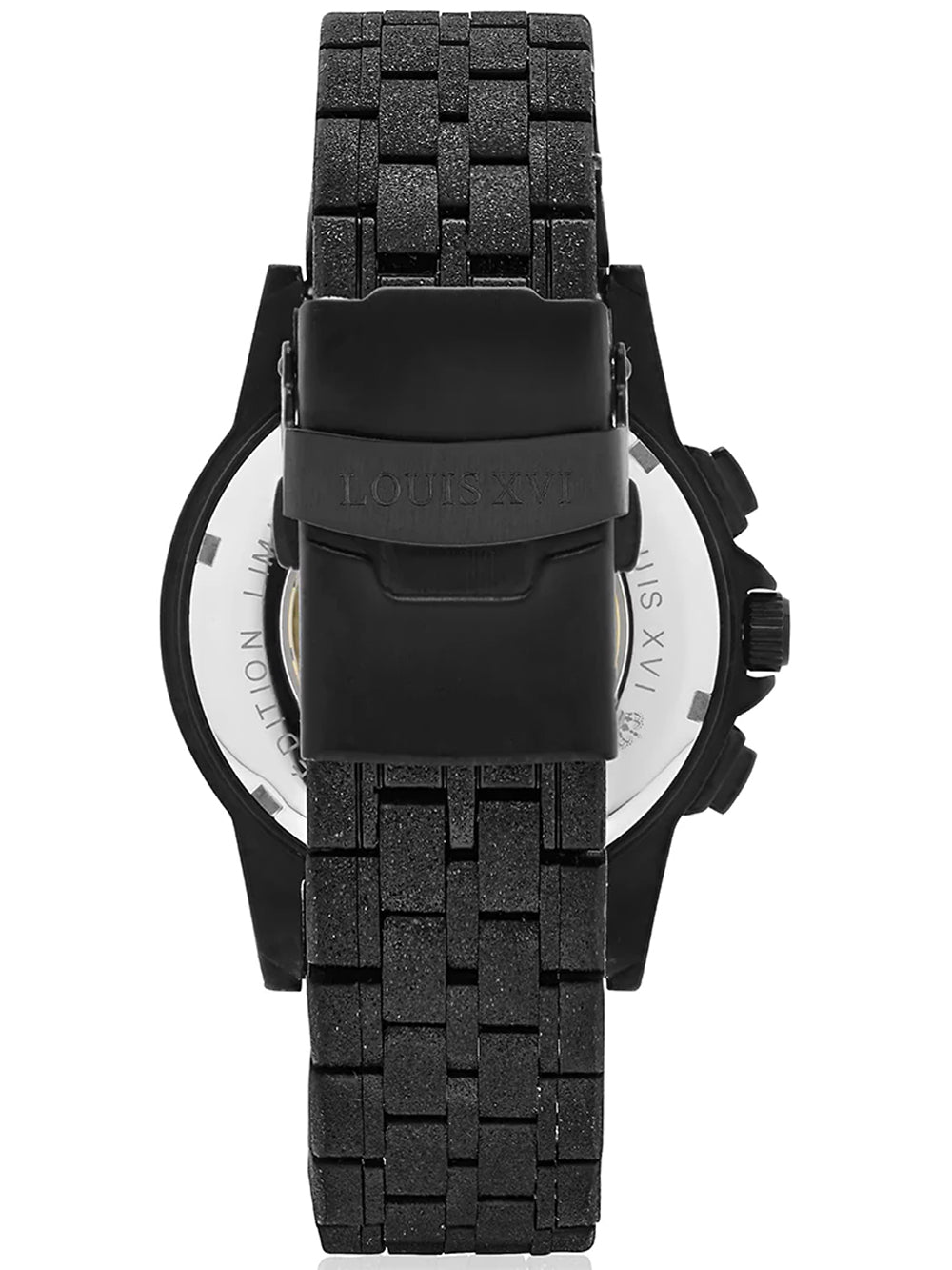 Louis XVI LXVI1129 vyriškas laikrodis Majeste Frosted Iced Out Chronograph 43mm 5ATM