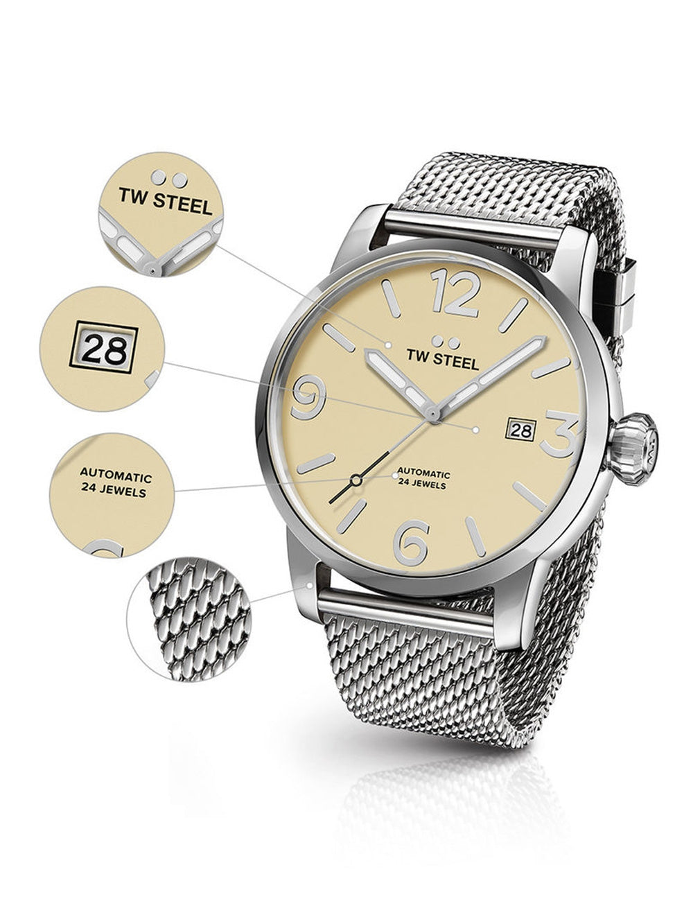 TW Steel MB6 Maverick vyriškas laikrodis Automatic 48mm 10 ATM