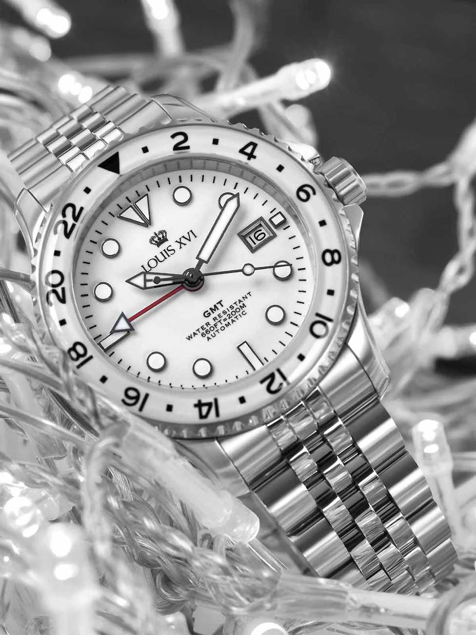 Louis XVI LXVI1430 vyriškas laikrodis Mirabeau Automatic GMT 41mm 20ATM