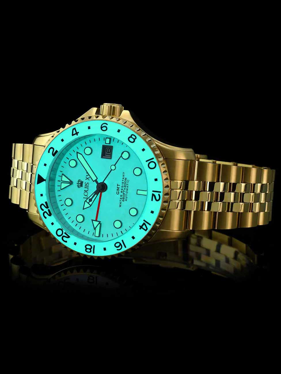 Louis XVI LXVI1431 vyriškas laikrodis Mirabeau Automatic GMT 41mm 20ATM