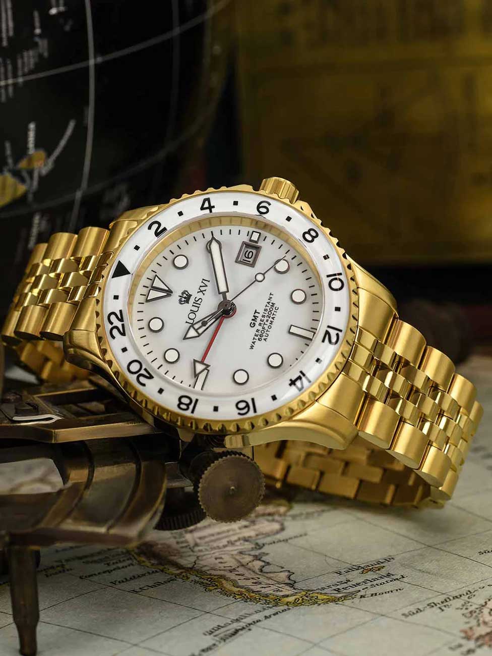 Louis XVI LXVI1431 vyriškas laikrodis Mirabeau Automatic GMT 41mm 20ATM