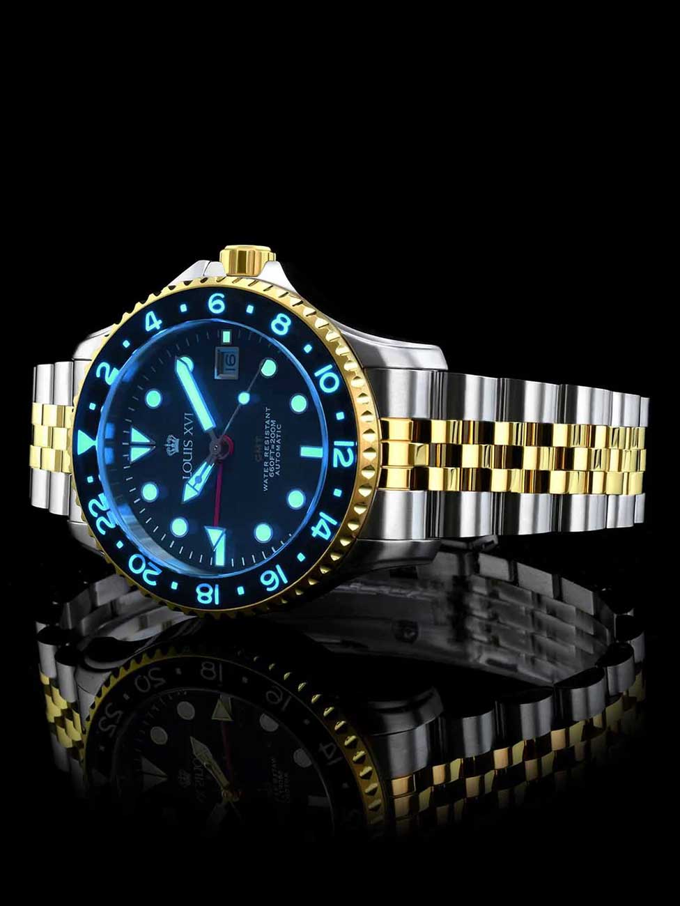 Louis XVI LXVI1432 vyriškas laikrodis Mirabeau Automatic GMT 41mm 20ATM