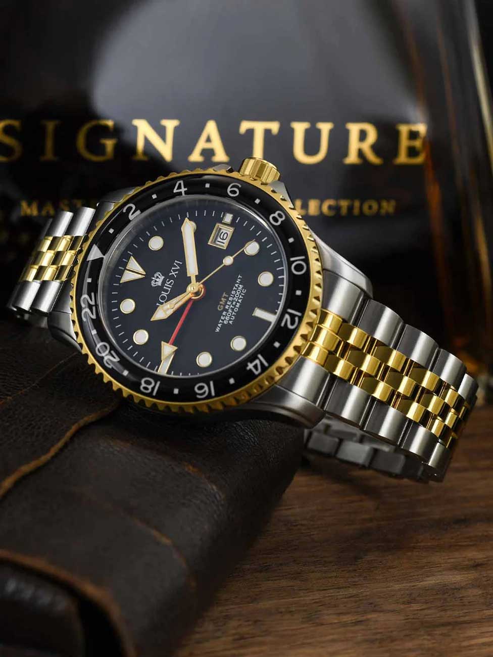 Louis XVI LXVI1432 vyriškas laikrodis Mirabeau Automatic GMT 41mm 20ATM