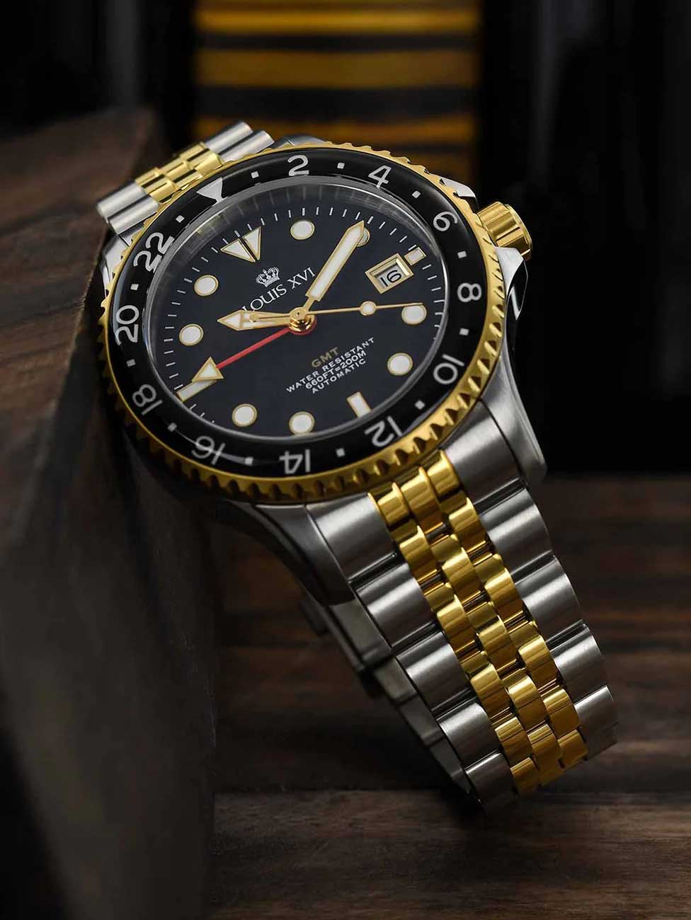 Louis XVI LXVI1432 vyriškas laikrodis Mirabeau Automatic GMT 41mm 20ATM