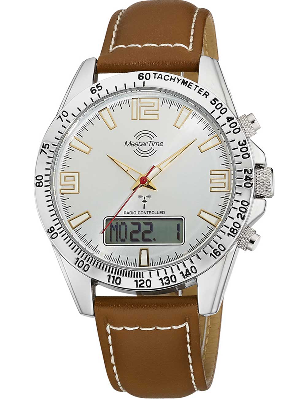 Master Time MTGA-10877-42L vyriškas laikrodis Sporty Big Date Chronograph 42mm 5ATM