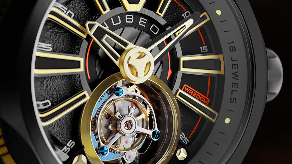 Nubeo NB-6075-05 vyriškas laikrodis Messenger Tourbillon Limited 52mm 10ATM