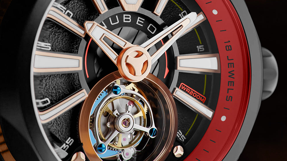 Nubeo NB-6075-09 vyriškas laikrodis Messenger Tourbillon Limited 52mm 10ATM