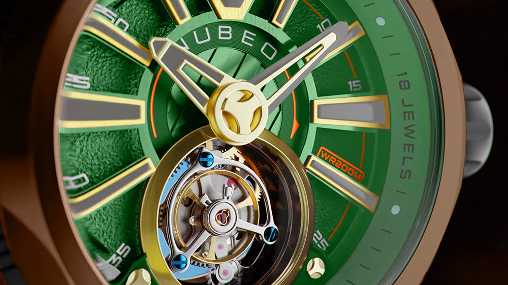Nubeo NB-6075-0B vyriškas laikrodis Messenger Tourbillon Limited 52mm 10ATM