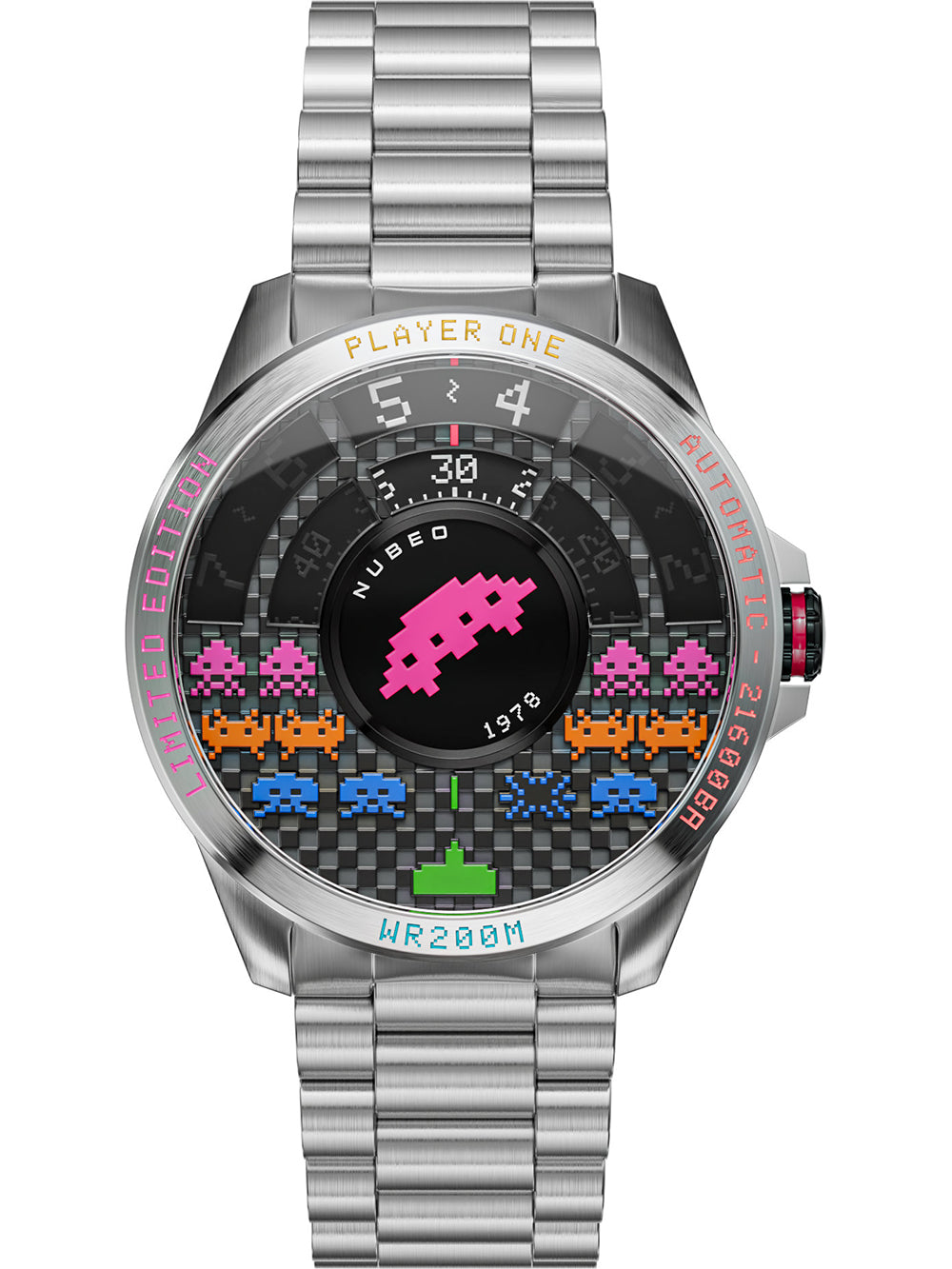 Nubeo NB-6082-SI-11 vyriškas laikrodis Quasar Automatic Limited 48mm 20ATM