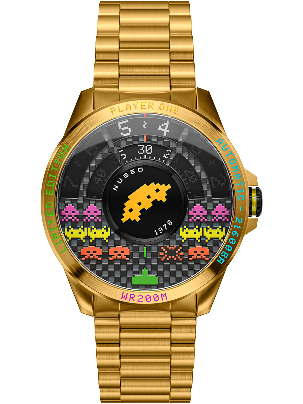 Nubeo NB-6082-SI-33 vyriškas laikrodis Quasar Automatic Limited 48mm 20ATM