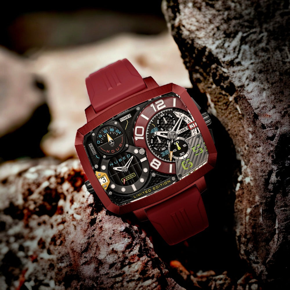 Nubeo NB-6084-02 vyriškas laikrodis Odyssey Triple Time-Zone Limited 58mm 5ATM