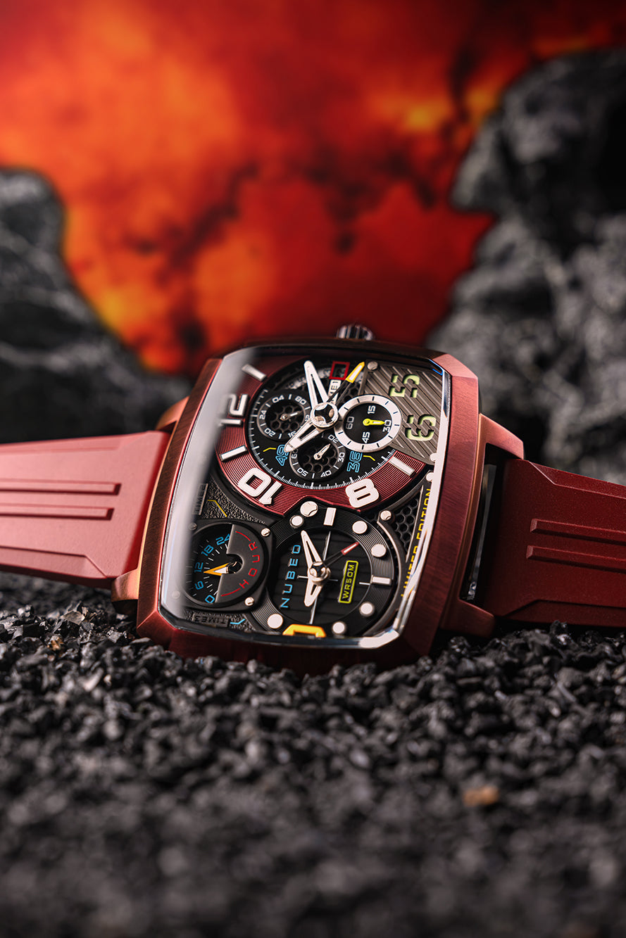 Nubeo NB-6084-02 vyriškas laikrodis Odyssey Triple Time-Zone Limited 58mm 5ATM