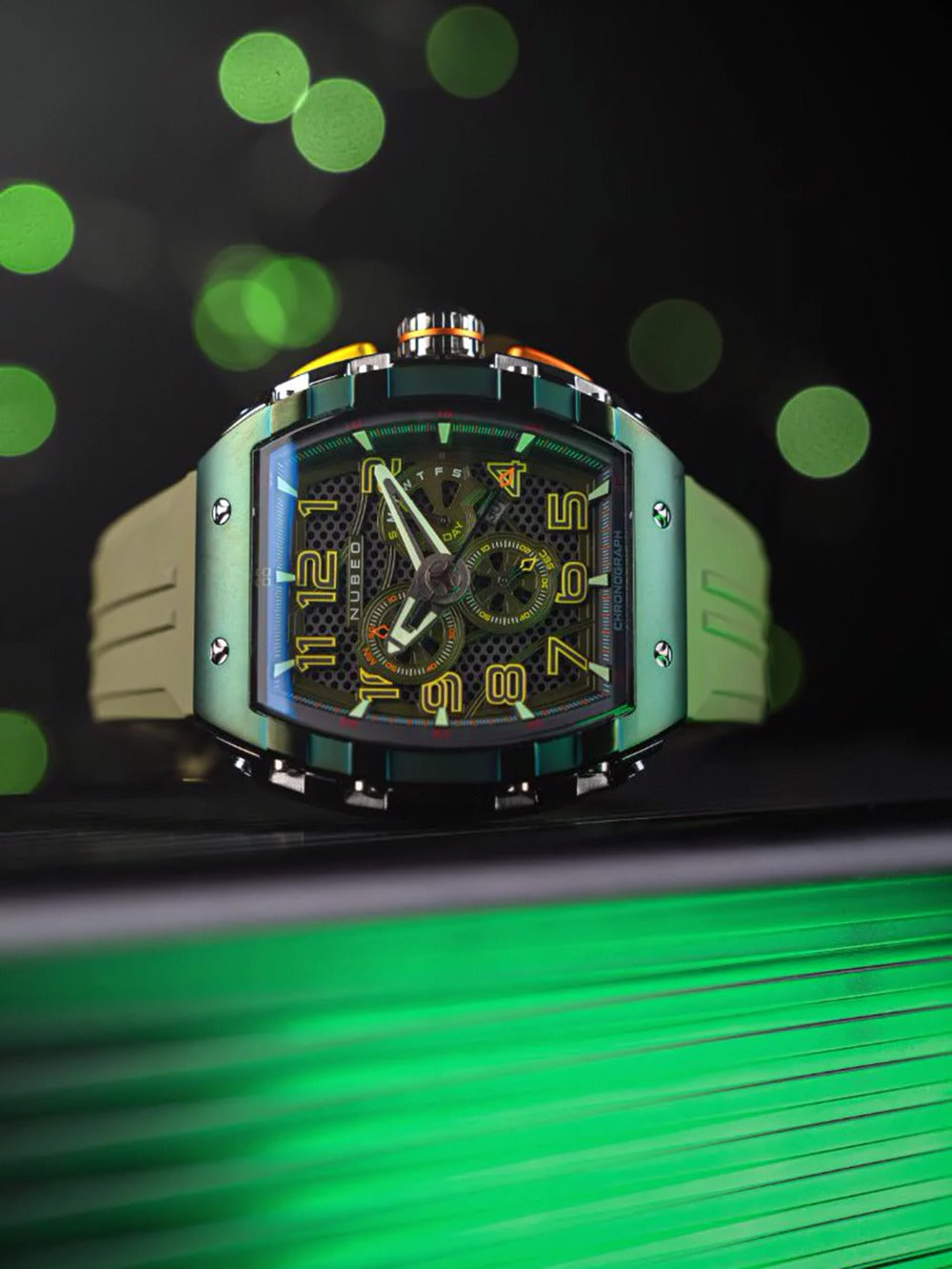 Nubeo NB-6088-05 vyriškas laikrodis Magellan Retrograde Chronograph 49mm 5ATM