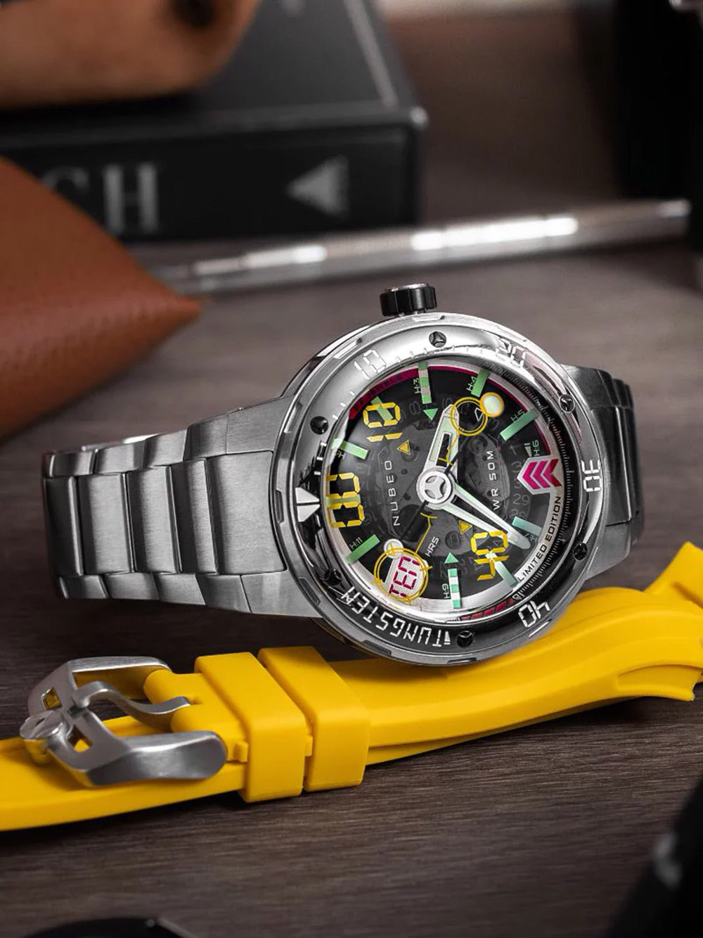 Nubeo NB-6090-11 vyriškas laikrodis Mariner 9 Automatic Limited Edition 50mm 5ATM