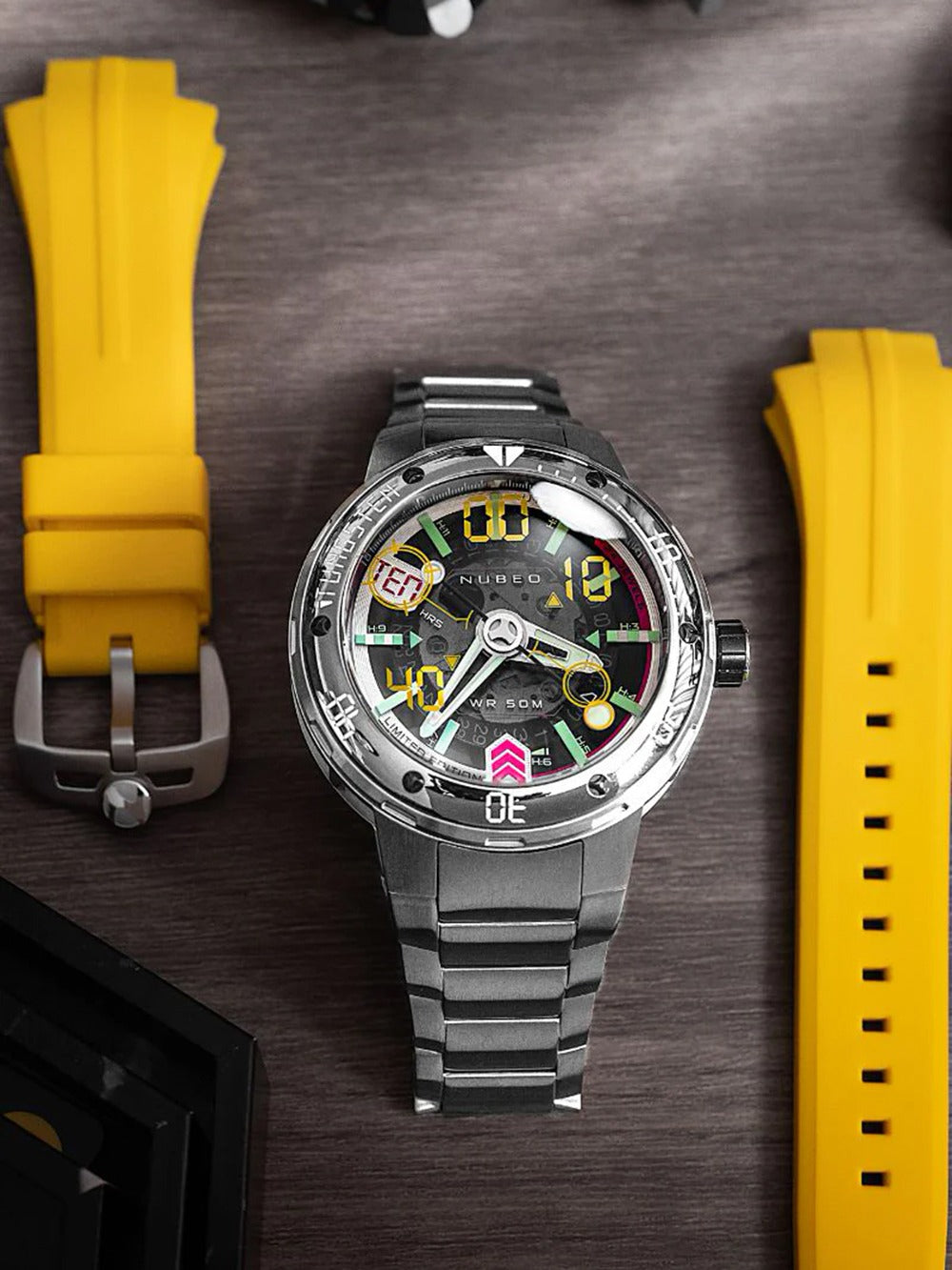 Nubeo NB-6090-11 vyriškas laikrodis Mariner 9 Automatic Limited Edition 50mm 5ATM