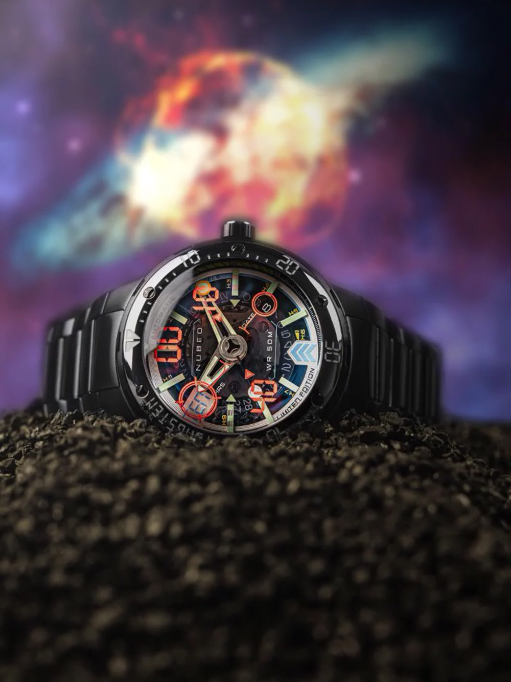 Nubeo NB-6090-22 vyriškas laikrodis Mariner 9 Automatic Limited Edition 50mm 5ATM