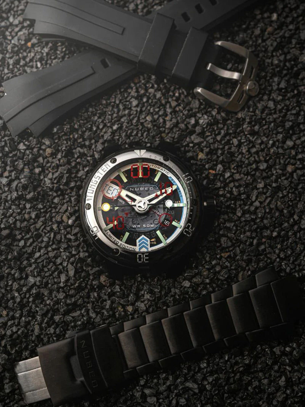 Nubeo NB-6090-22 vyriškas laikrodis Mariner 9 Automatic Limited Edition 50mm 5ATM