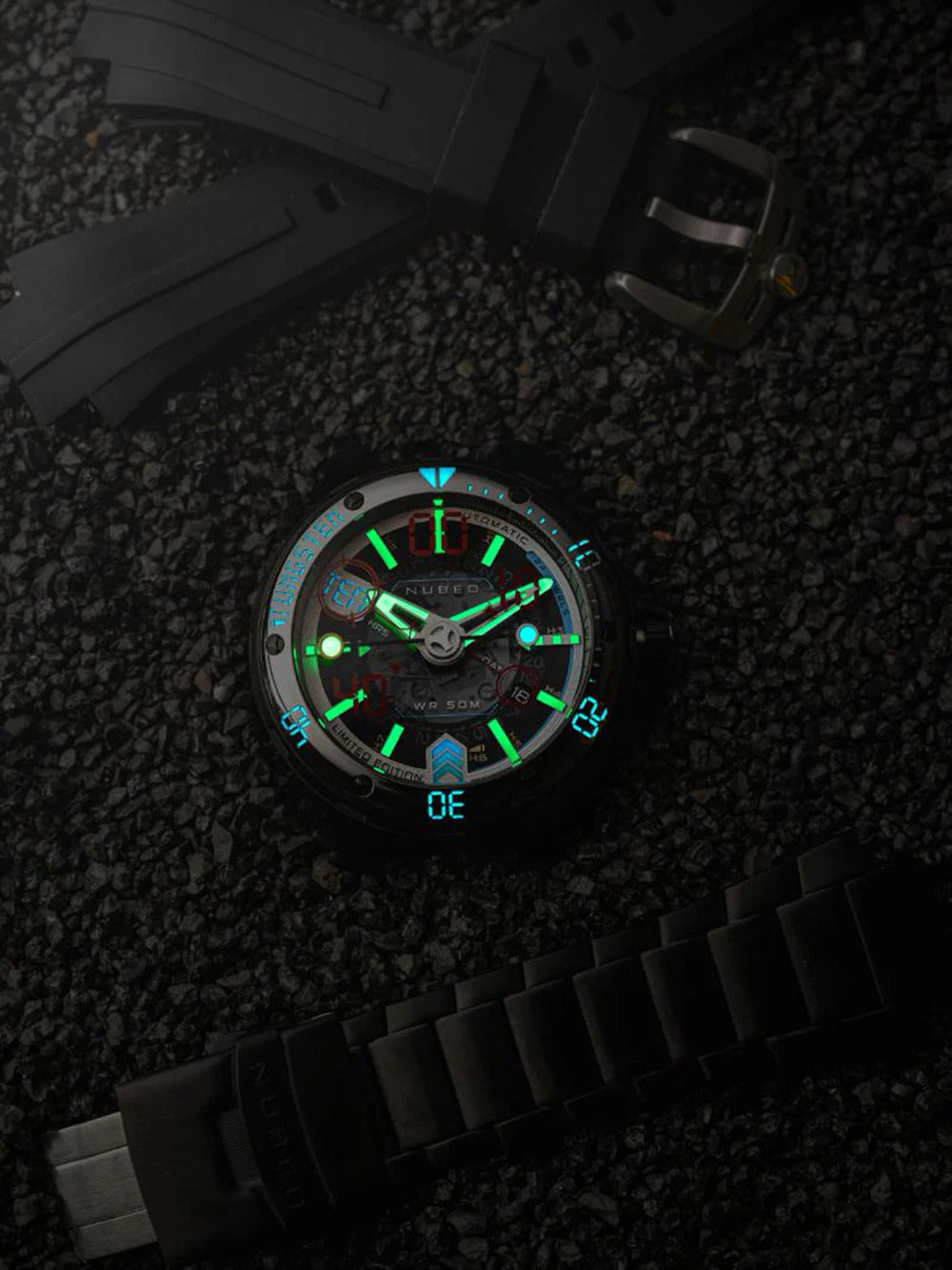 Nubeo NB-6090-22 vyriškas laikrodis Mariner 9 Automatic Limited Edition 50mm 5ATM