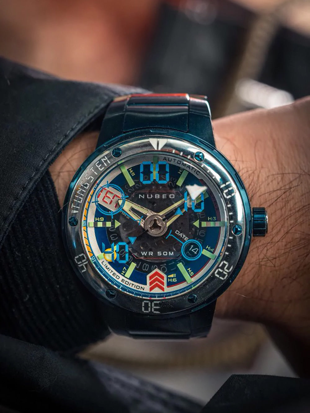 Nubeo NB-6090-33 vyriškas laikrodis Mariner 9 Automatic Limited Edition 50mm 5ATM