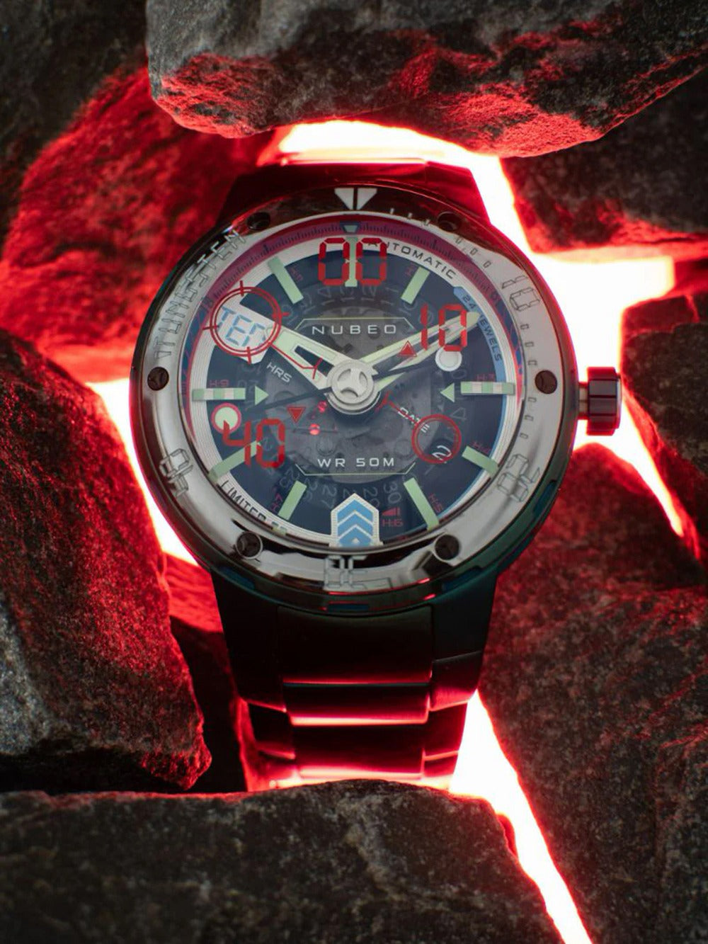 Nubeo NB-6090-44 vyriškas laikrodis Mariner 9 Automatic Limited Edition 50mm 5ATM