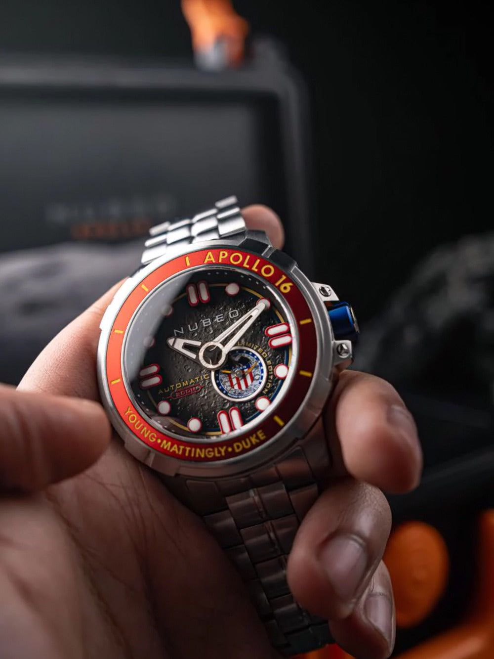 Nubeo NB-6093-33 vyriškas laikrodis Apollo 55th Automatic Limited Edition 48mm 20ATM