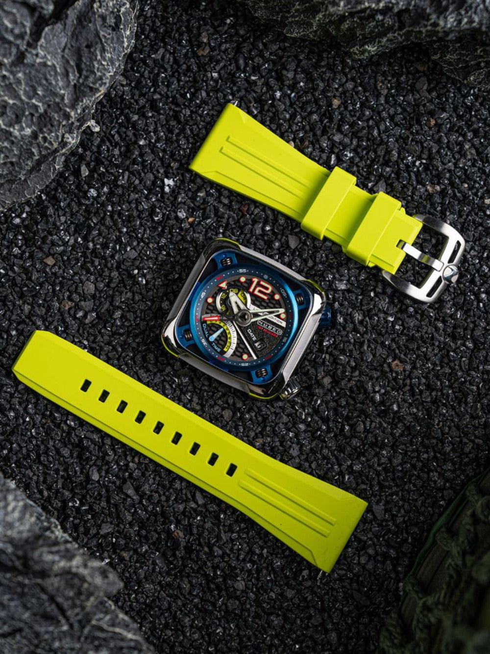 Nubeo NB-6096-01 vyriškas laikrodis Ecliptic Dual Time 45mm 5ATM