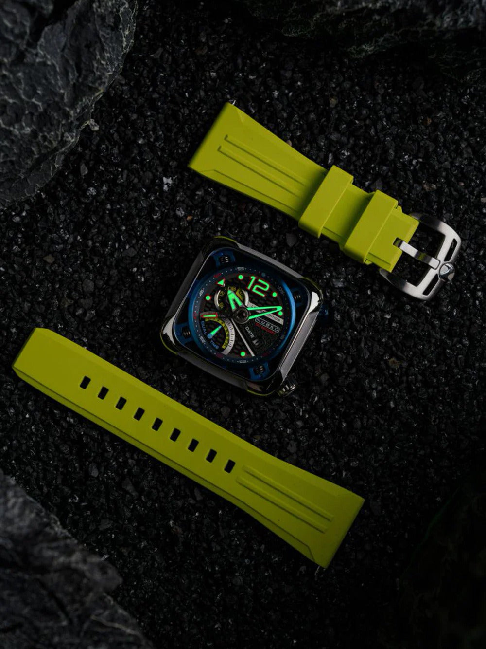 Nubeo NB-6096-01 vyriškas laikrodis Ecliptic Dual Time 45mm 5ATM